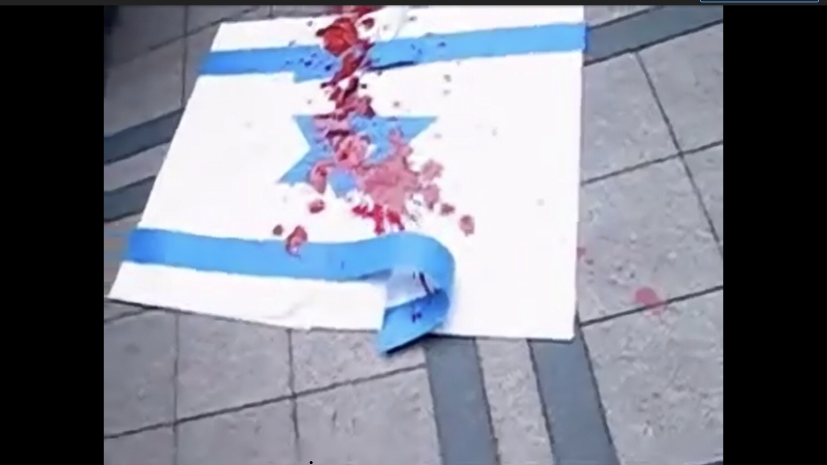 韓国人　イスラエル国旗　血をかける