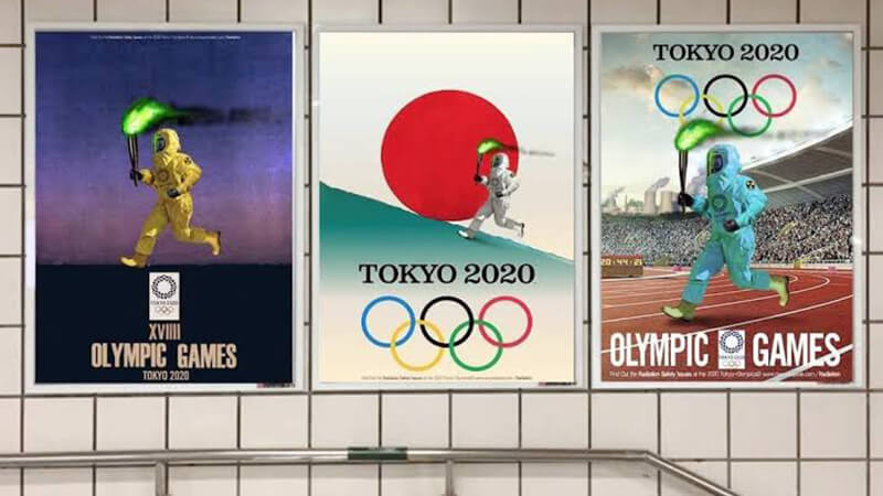 東京オリンピック　防護服　ポスター