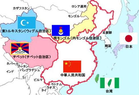 中国　自治区　マップ