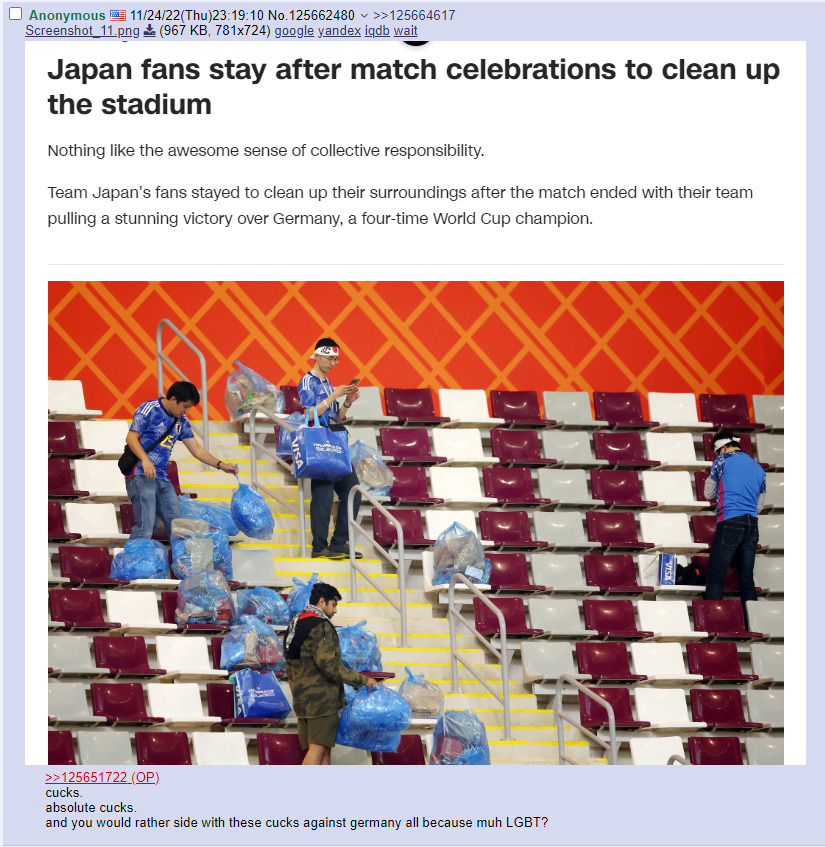 ４ｃｈ　ワールドカップ　日本　ゴミ拾い
